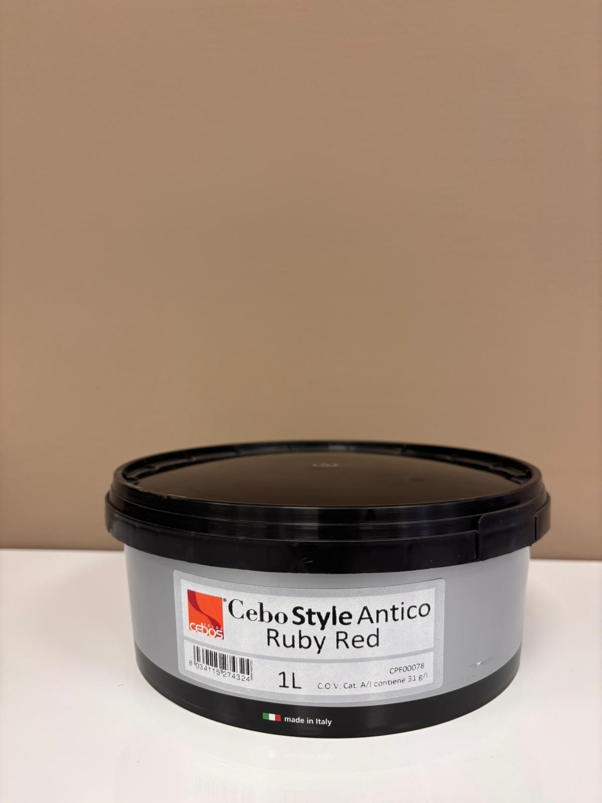 Cebos CeboStyle Antico Ruby Red Pittura Decorativa Effetto Rosso Rubino Lt 1